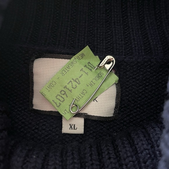 Tuckernuck - XL Sophia Turtleneck Sweater 100% Wool Navy Blue Gold Old Money - Picture 8 of 11